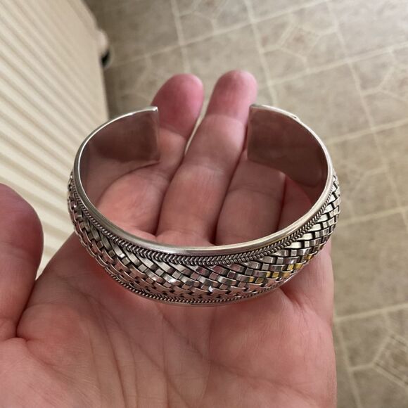 NWOT Sterling SILVER 925 one size braid bracelet new - Picture 2 of 11